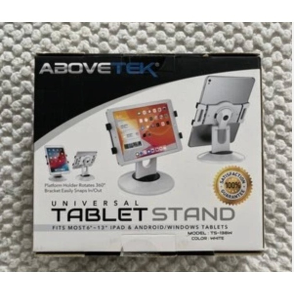 360 Rotating Tablet Stand Abovetek - Desktop Display Adjustable 6" - 13" TS-138W